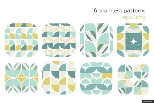 復古優雅幾何圖案 無縫拼接矢量素材在平面設計中的應用